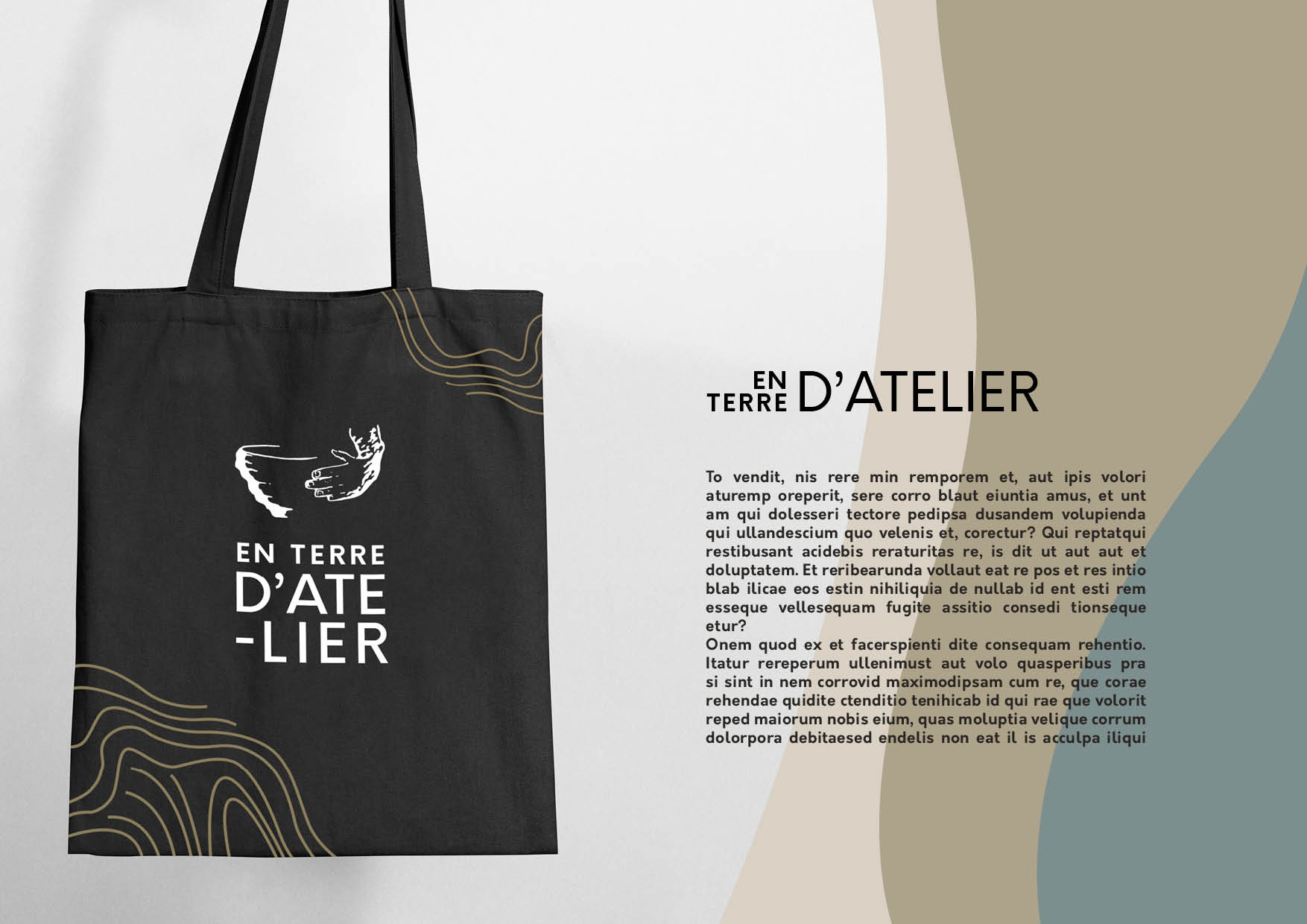 design du tote bag d'en terre d'atelier