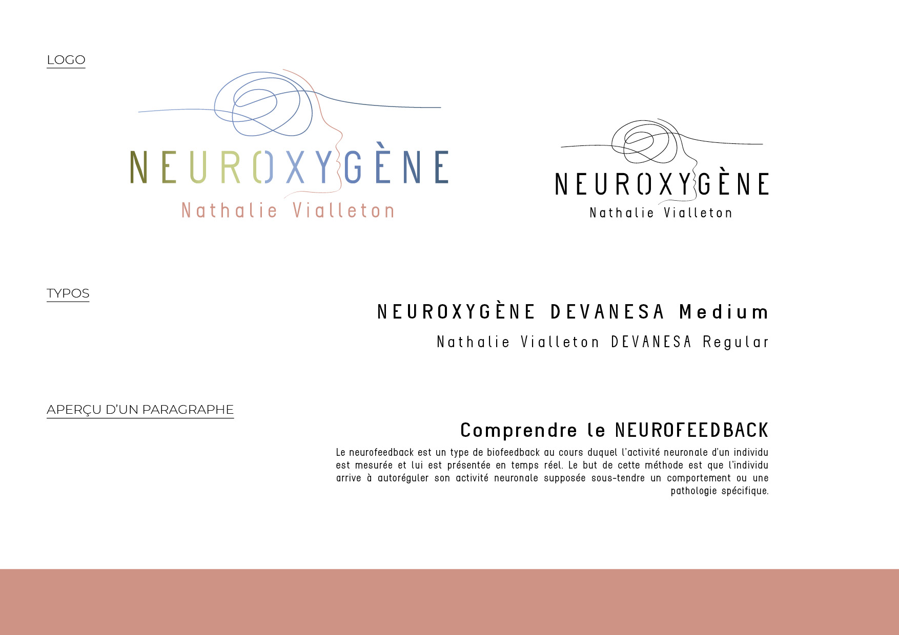 charte graphique blanc rose neuroxygene